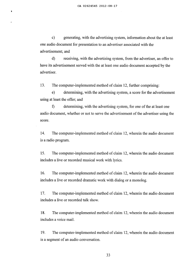 Document de brevet canadien 2624545. Revendications 20120817. Image 3 de 8
