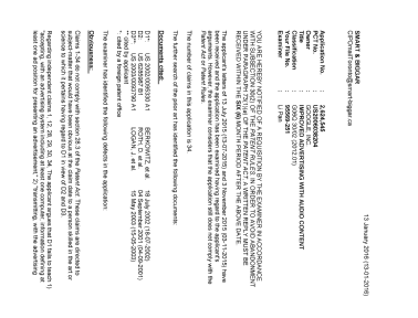 Document de brevet canadien 2624545. Demande d'examen 20160113. Image 1 de 3