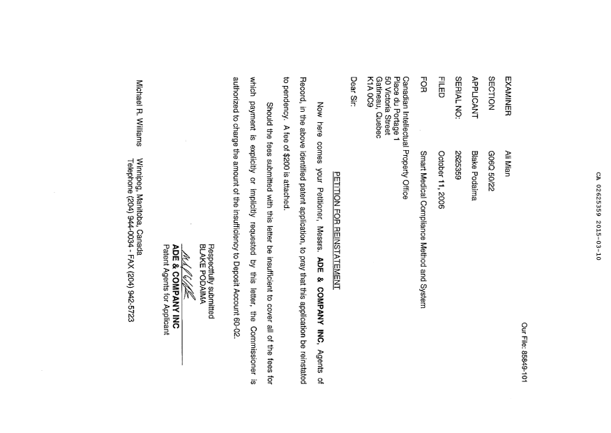 Document de brevet canadien 2625359. Poursuite-Amendment 20141210. Image 2 de 37