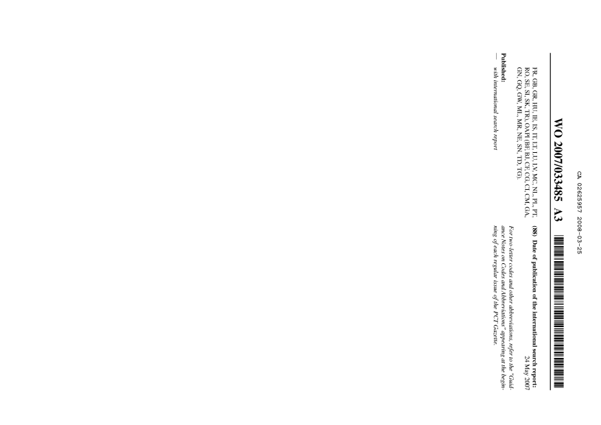 Document de brevet canadien 2625957. Abrégé 20080325. Image 2 de 2