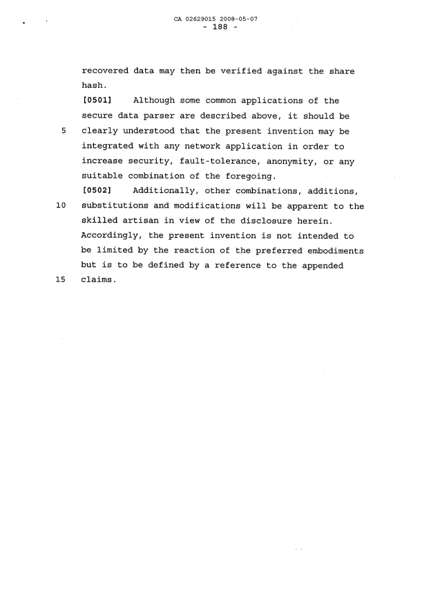 Document de brevet canadien 2629015. Description 20080507. Image 188 de 188