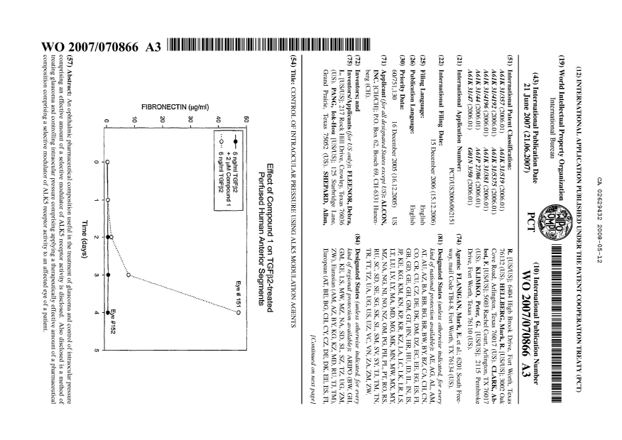 Document de brevet canadien 2629432. Abrégé 20071212. Image 1 de 2