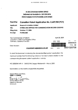 Canadian Patent Document 2629928. Prosecution-Amendment 20090423. Image 2 of 2