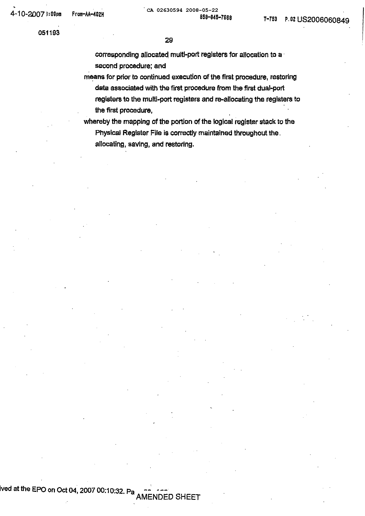 Document de brevet canadien 2630594. PCT 20071222. Image 12 de 12