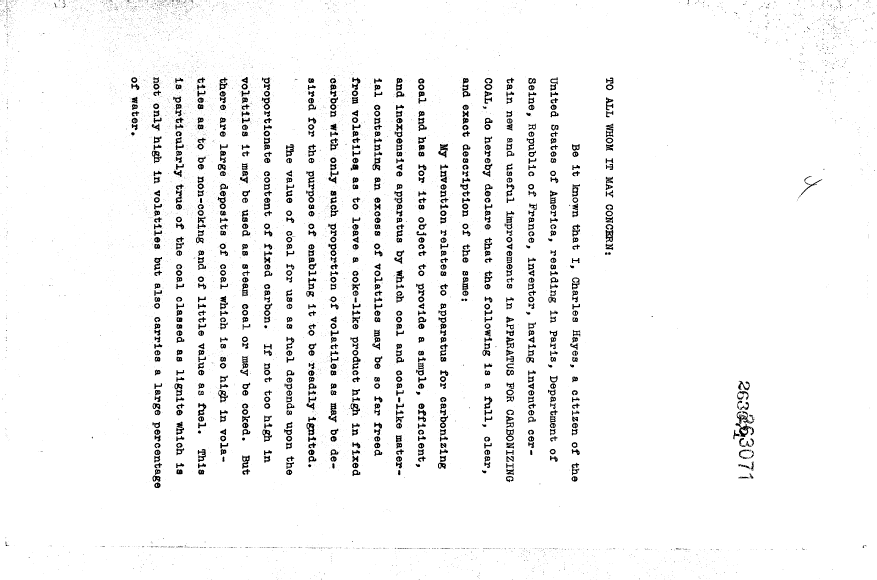 Document de brevet canadien 263071. Description 19951031. Image 1 de 8