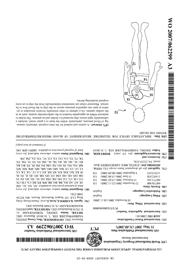 Canadian Patent Document 2631057. Abstract 20080523. Image 1 of 2