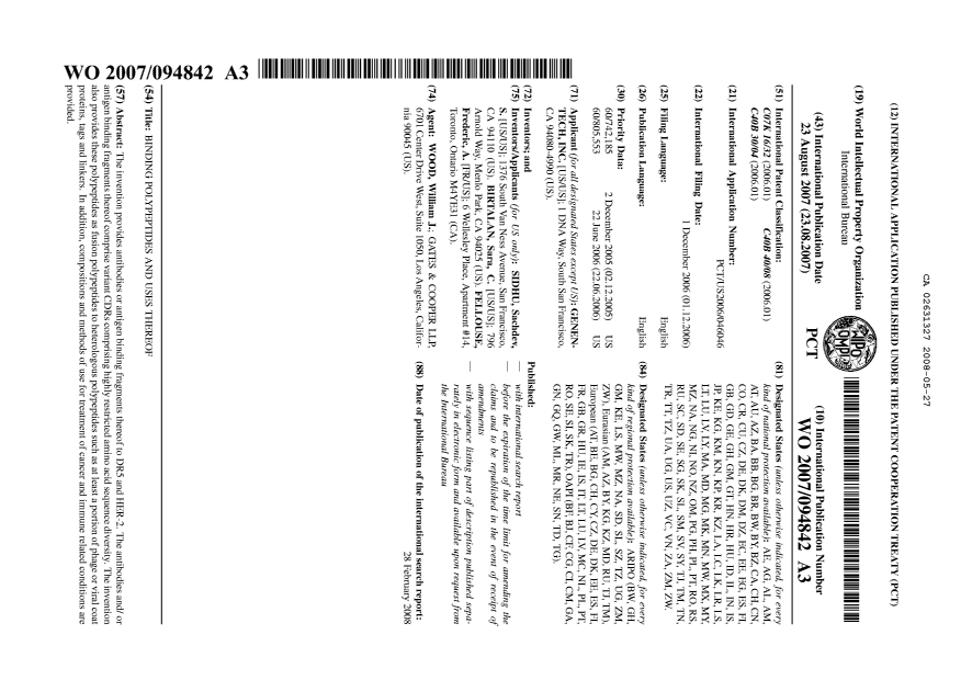 Document de brevet canadien 2631327. Abrégé 20080527. Image 1 de 1