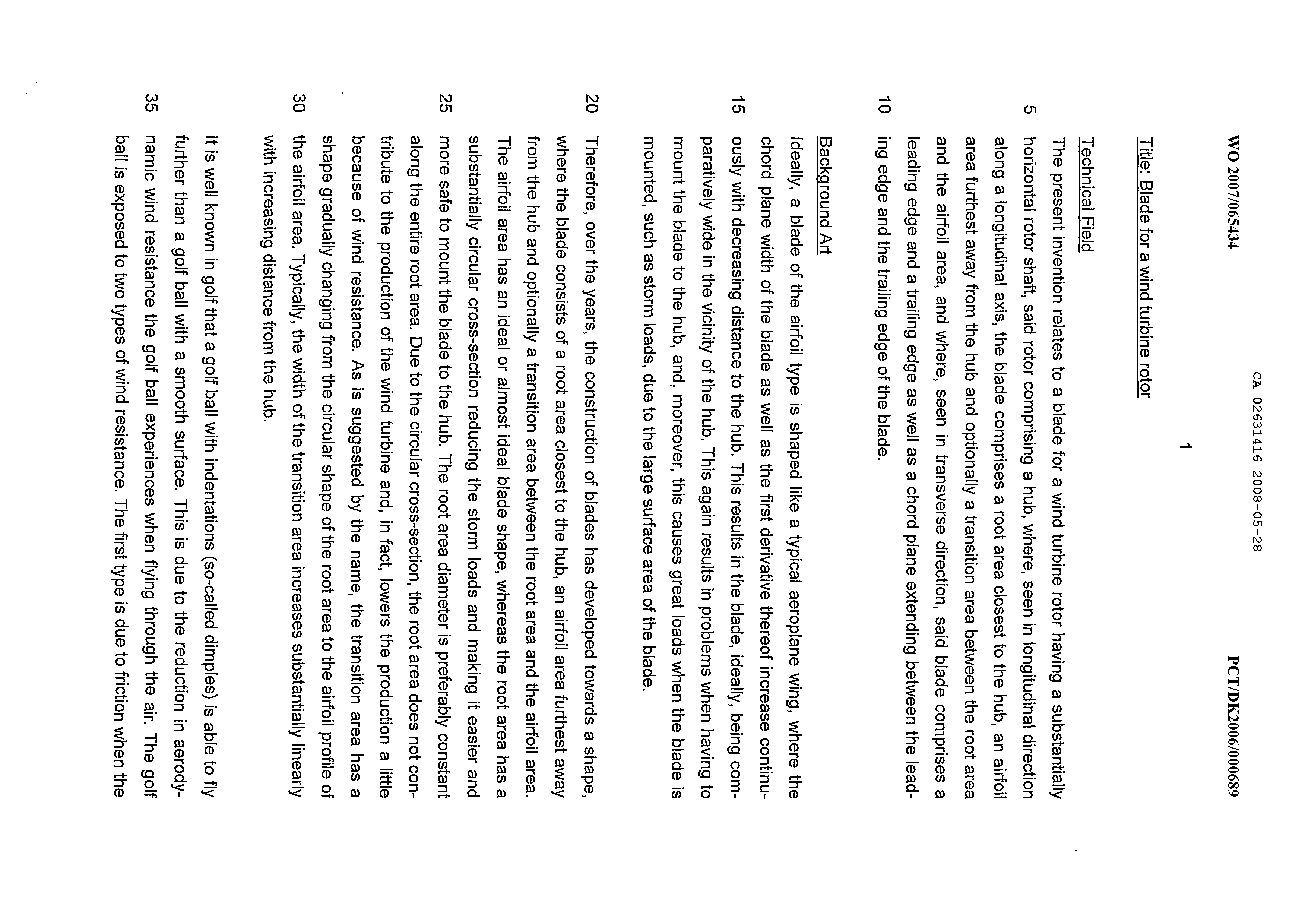Document de brevet canadien 2631416. Description 20071228. Image 1 de 10