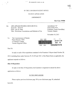 Document de brevet canadien 2632375. Modification 20151118. Image 1 de 4