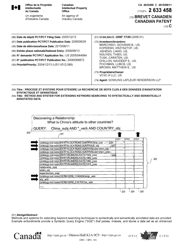 Document de brevet canadien 2633458. Page couverture 20150715. Image 1 de 2