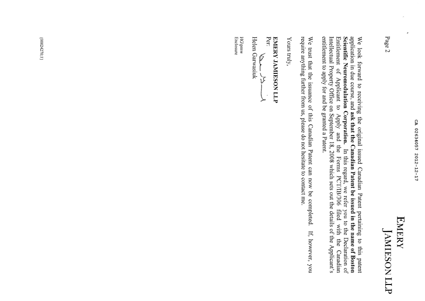 Canadian Patent Document 2634057. Correspondence 20121217. Image 2 of 2