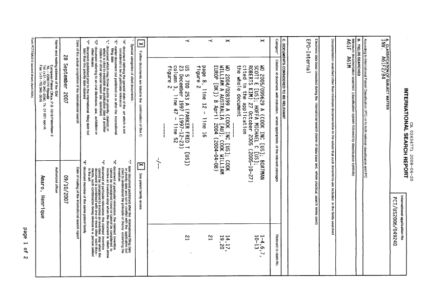 Document de brevet canadien 2634771. PCT 20080620. Image 1 de 5