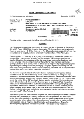 Document de brevet canadien 2635045. Poursuite-Amendment 20111213. Image 1 de 2