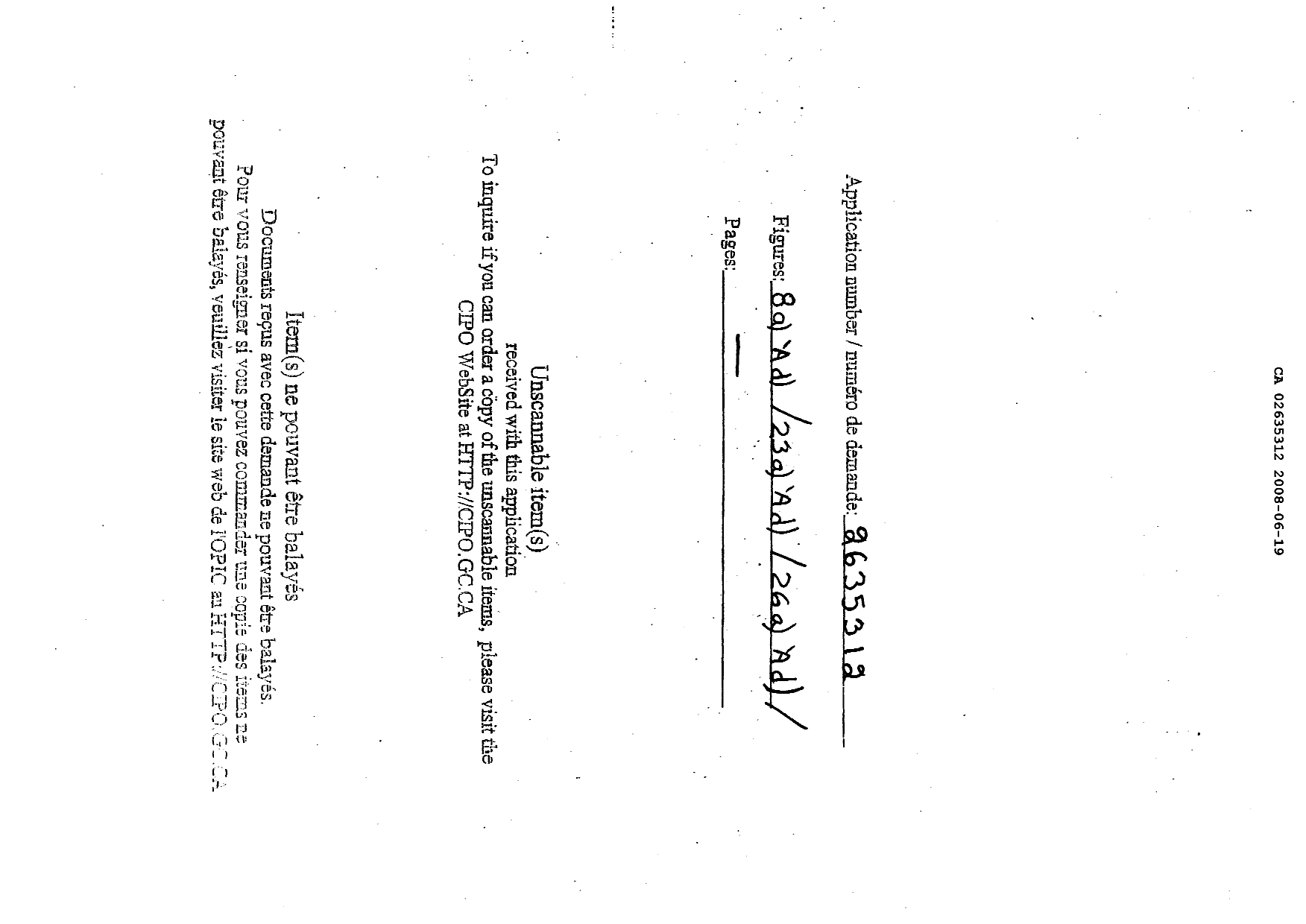 Canadian Patent Document 2635312. Drawings 20071219. Image 1 of 14
