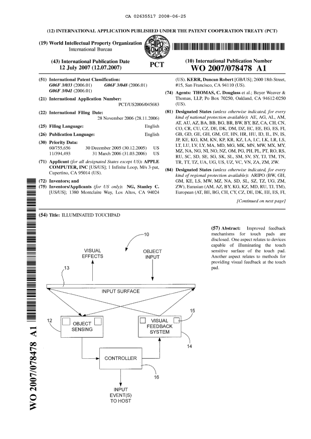 Document de brevet canadien 2635517. Abrégé 20080625. Image 1 de 2
