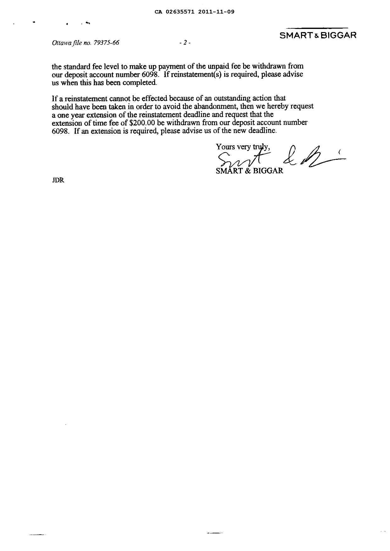 Document de brevet canadien 2635571. Poursuite-Amendment 20101209. Image 2 de 2