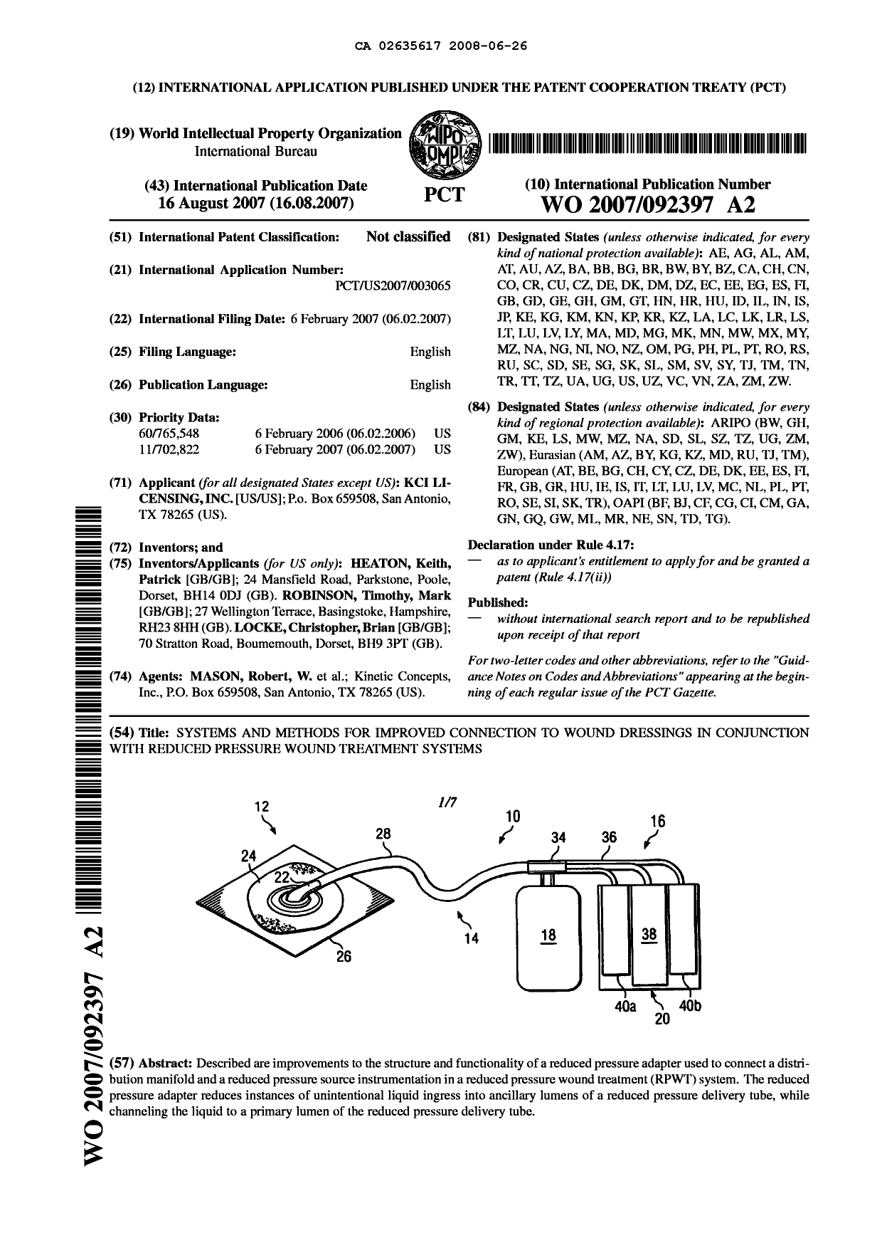 Document de brevet canadien 2635617. Abrégé 20080626. Image 1 de 1