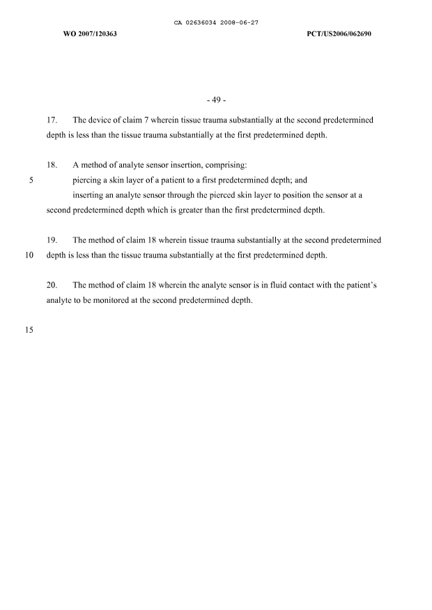Document de brevet canadien 2636034. Revendications 20080627. Image 3 de 3