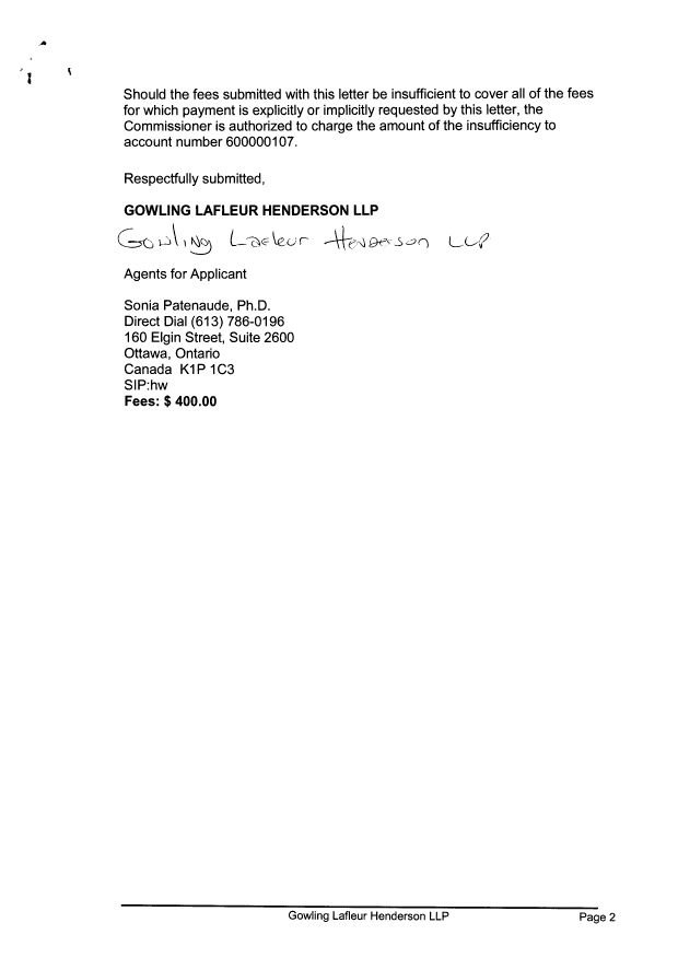 Document de brevet canadien 2639323. Cession 20080904. Image 2 de 3
