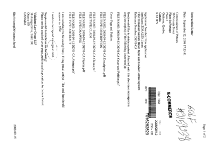 Document de brevet canadien 2639611. Cession 20080912. Image 1 de 6