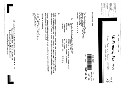 Canadian Patent Document 2639637. Prosecution-Amendment 20081219. Image 1 of 1