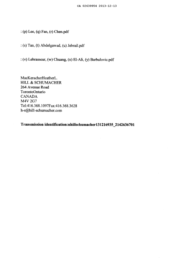 Document de brevet canadien 2639954. Poursuite-Amendment 20131213. Image 2 de 4