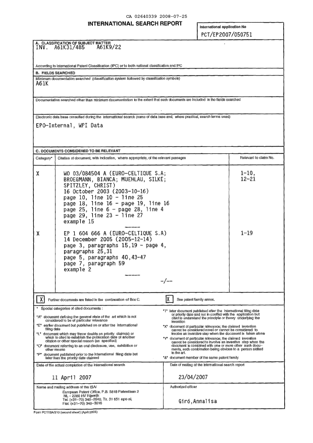 Document de brevet canadien 2640339. PCT 20080725. Image 2 de 6