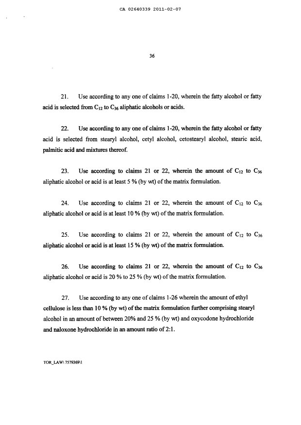 Document de brevet canadien 2640339. Revendications 20110207. Image 8 de 8