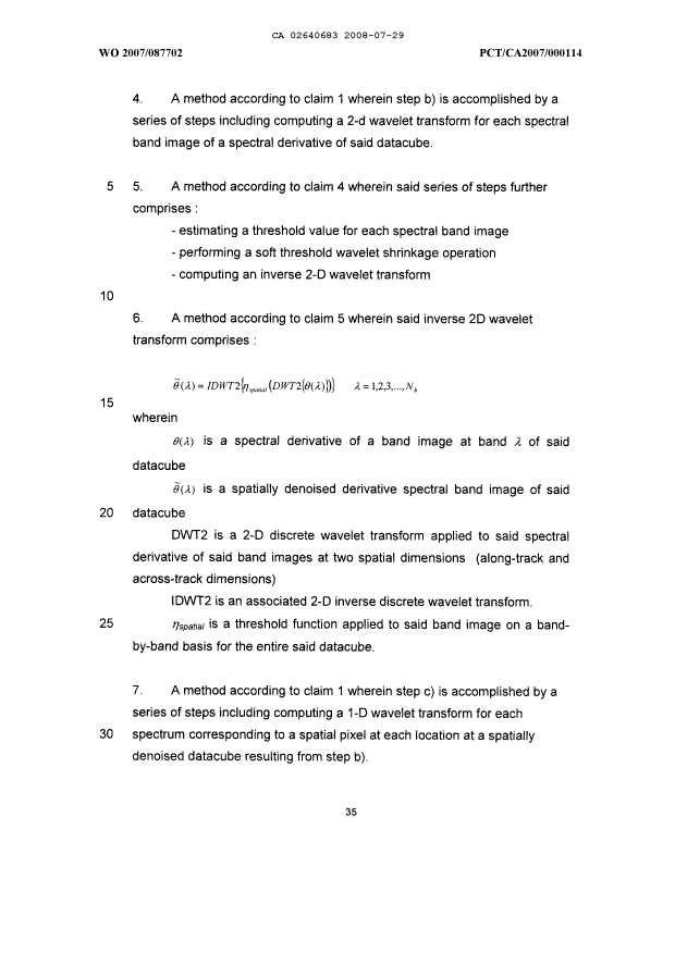Document de brevet canadien 2640683. Revendications 20080729. Image 2 de 5