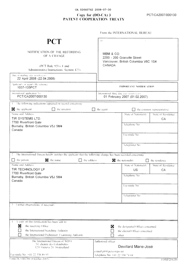 Document de brevet canadien 2640742. PCT 20080730. Image 2 de 6