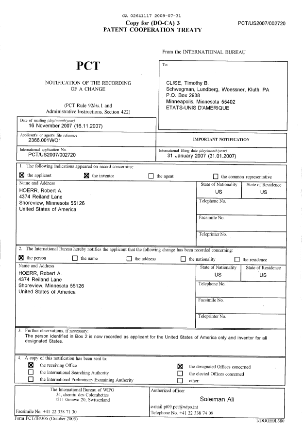 Canadian Patent Document 2641117. PCT 20080731. Image 2 of 5