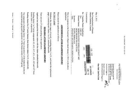 Canadian Patent Document 2641347. Prosecution-Amendment 20130503. Image 1 of 8