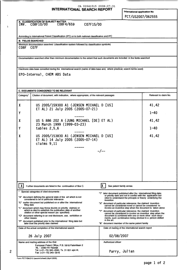 Document de brevet canadien 2641515. PCT 20080731. Image 2 de 4