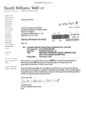 Document de brevet canadien 2641596. Taxes 20120126. Image 1 de 1