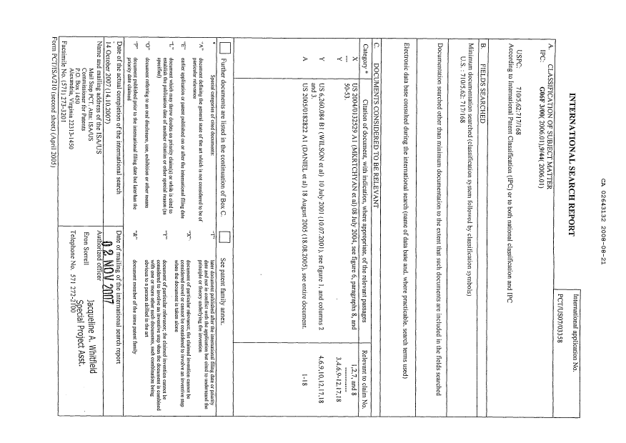 Document de brevet canadien 2643132. PCT 20080821. Image 1 de 1