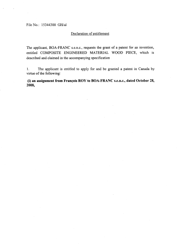 Document de brevet canadien 2643180. Cession 20081105. Image 4 de 4