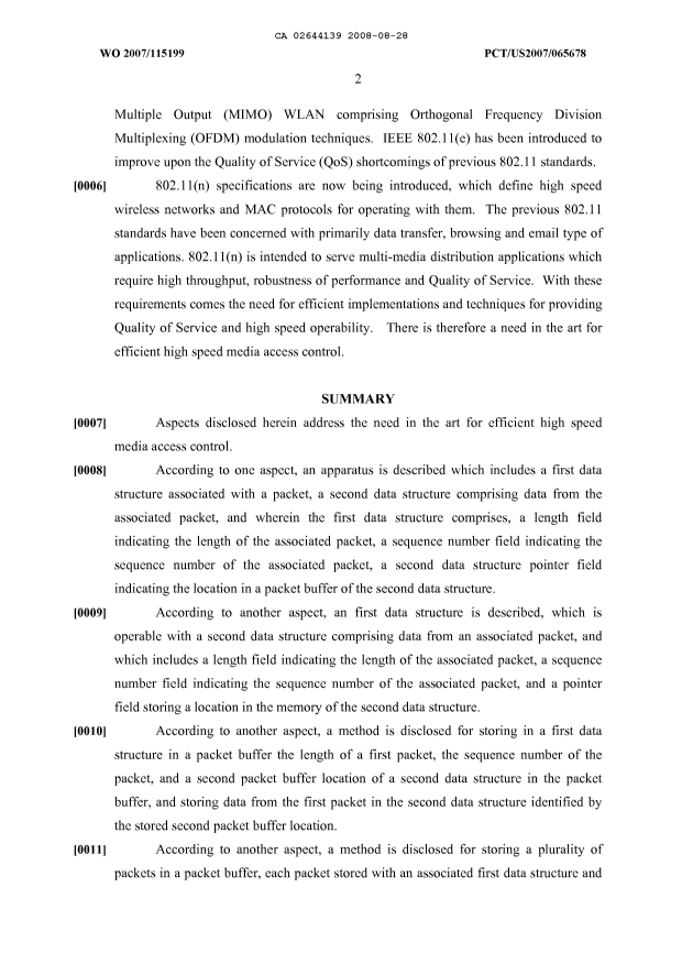 Canadian Patent Document 2644139. Description 20080828. Image 2 of 97