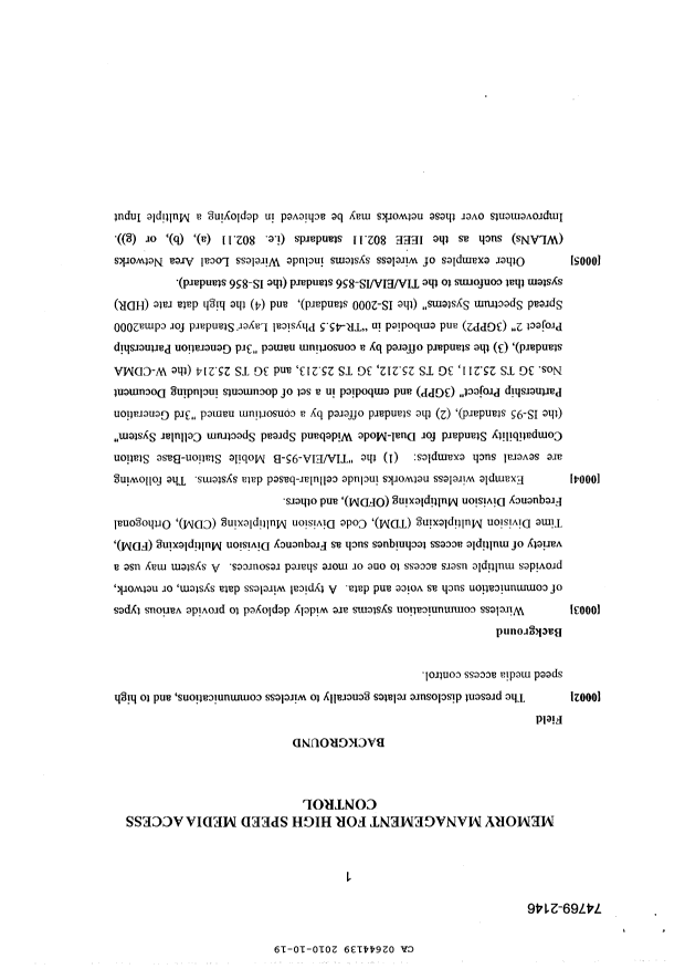 Canadian Patent Document 2644139. Description 20101019. Image 1 of 98