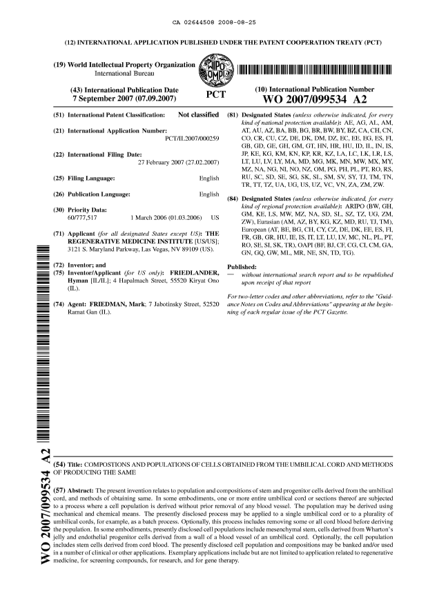 Document de brevet canadien 2644508. Abrégé 20080825. Image 1 de 1