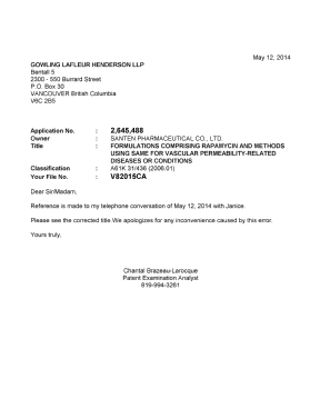 Document de brevet canadien 2645488. Correspondance 20131212. Image 1 de 1