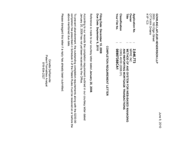 Canadian Patent Document 2646773. Correspondence 20100609. Image 1 of 1