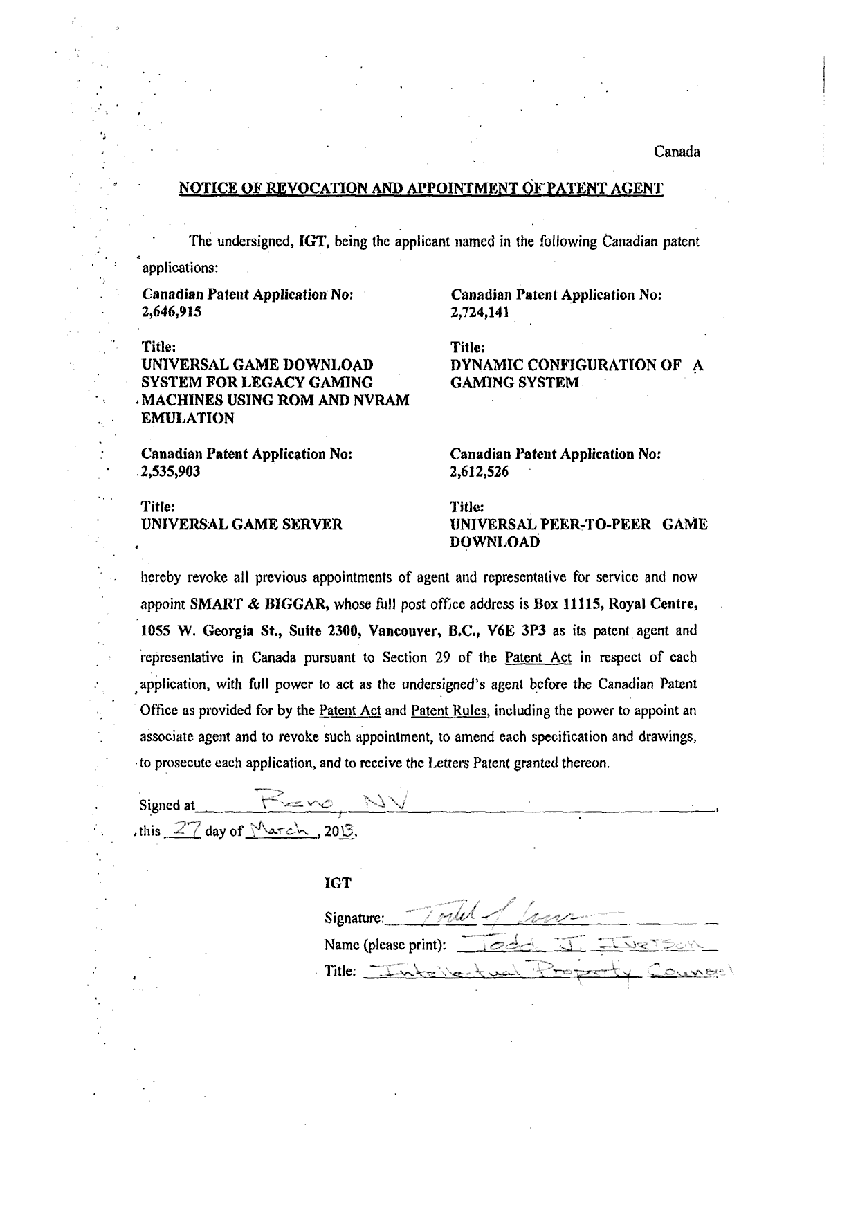 Canadian Patent Document 2646915. Correspondence 20130408. Image 4 of 4