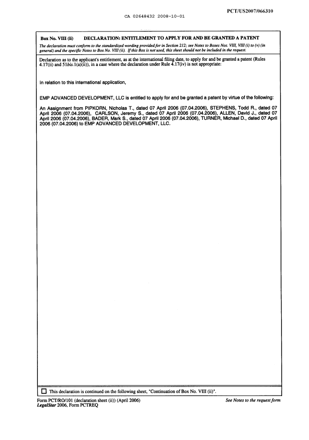 Document de brevet canadien 2648432. PCT 20081001. Image 2 de 5