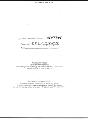 Document de brevet canadien 2649731. Dessins 20090114. Image 1 de 9