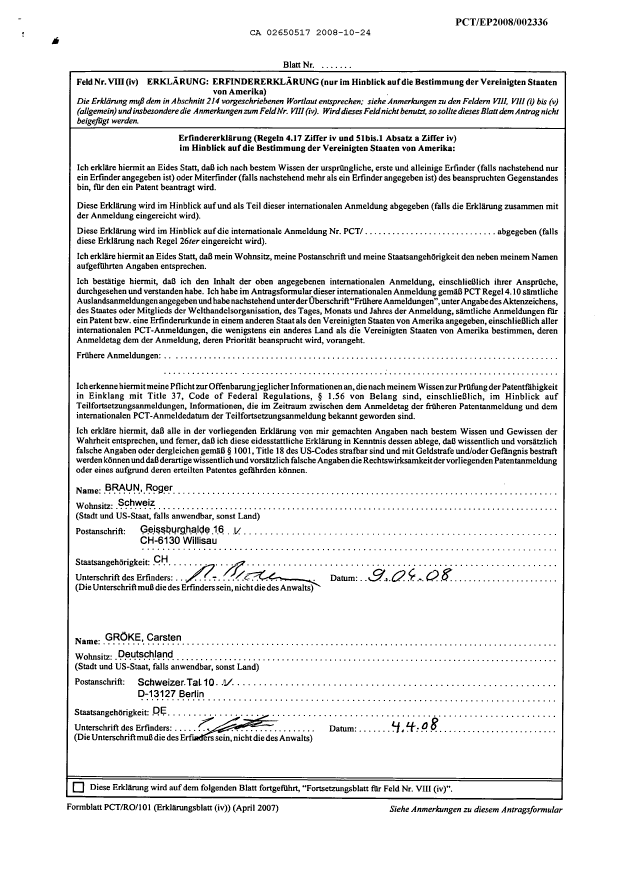 Document de brevet canadien 2650517. PCT 20081024. Image 5 de 5