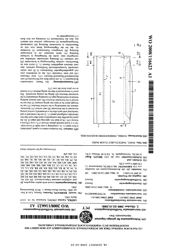 Canadian Patent Document 2650517. PCT 20081025. Image 1 of 2