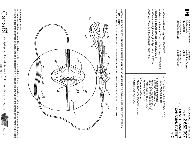 Document de brevet canadien 2652097. Page couverture 20131126. Image 1 de 2