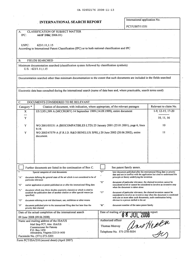 Document de brevet canadien 2652176. PCT 20081113. Image 1 de 1