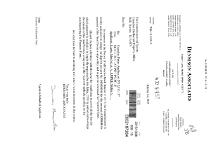 Canadian Patent Document 2653137. Final Fee 20151028. Image 1 of 1