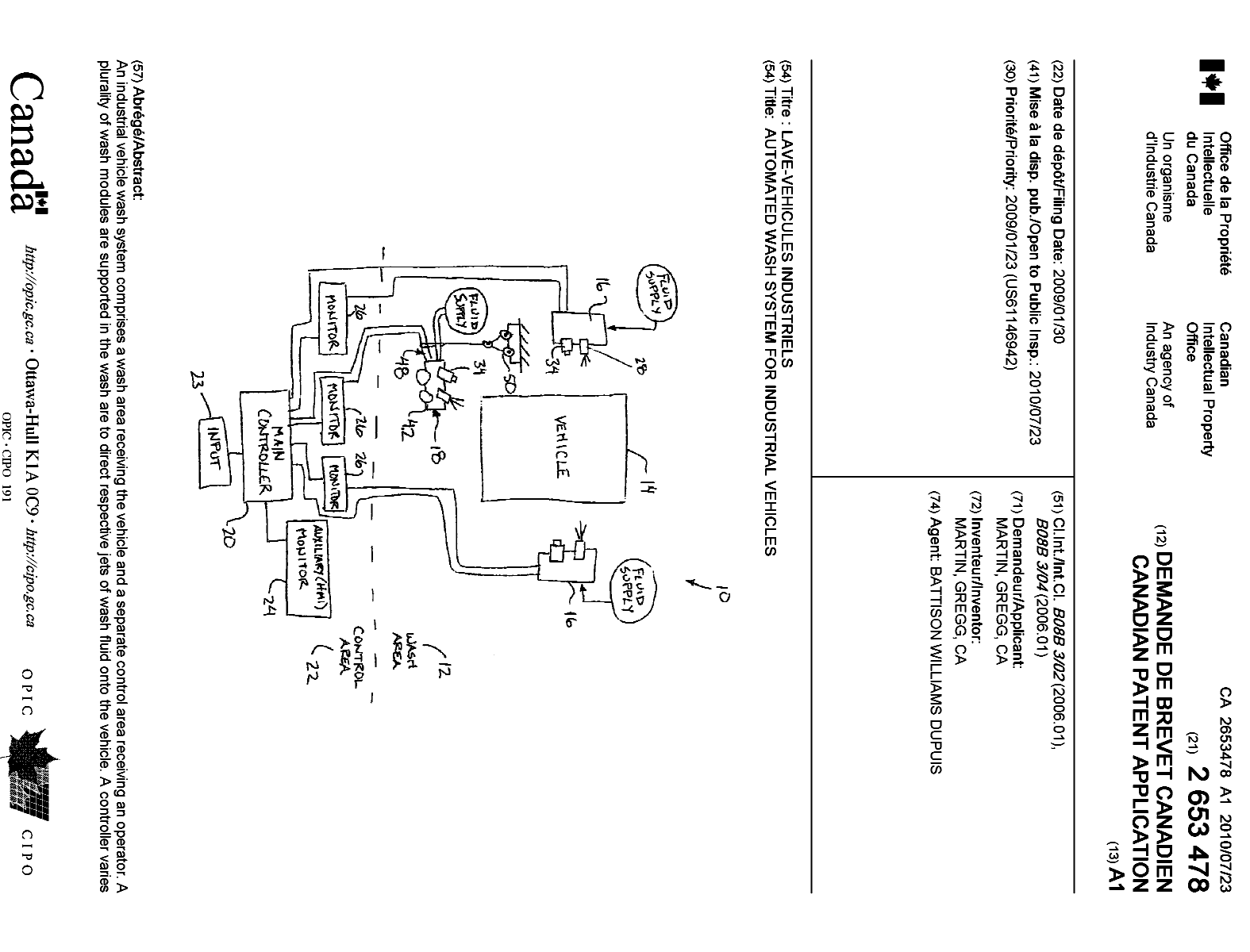 Canadian Patent Document 2653478. Cover Page 20100714. Image 1 of 2